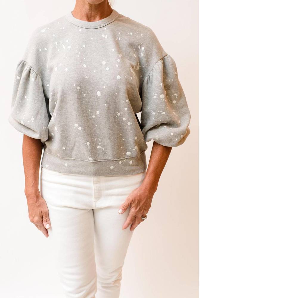 NWT Clare V. Drop Shoulder Sweatshirt in Light Grey